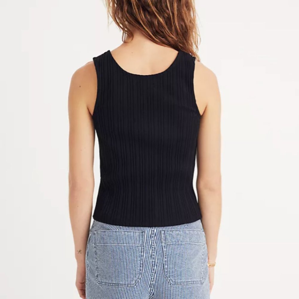 Madewell Ribbed Button-Front Tank Top - Picture 2 of 8